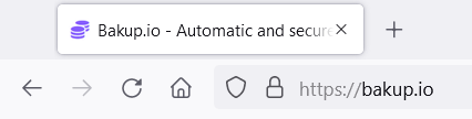 Favicon example for Bakup.io in the browser